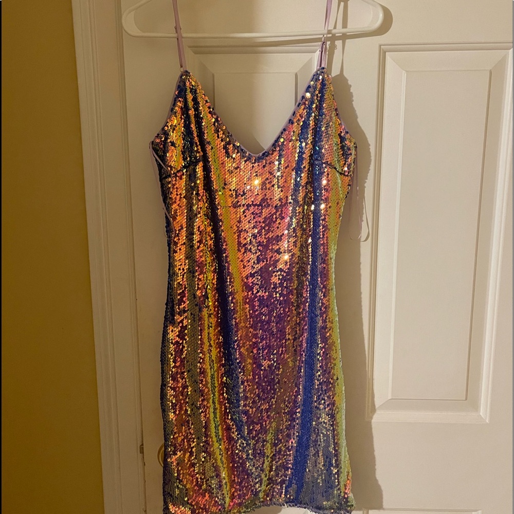 Sequin dress in purple !